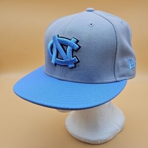 North Carolina Tar Heels UNC Hat Cap New Era Fitted Size 7 1/4 Gray Blue 59Fifty